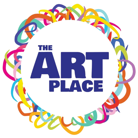Logo of 'The Art Place' with colorful abstract shapes on a white background