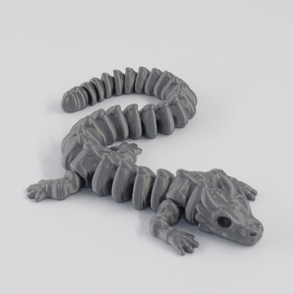 Silver long dragon on a white background