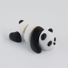 Panda-shaped object on a white background