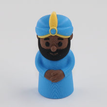 King character wearing a blue turban and clothing on a white background