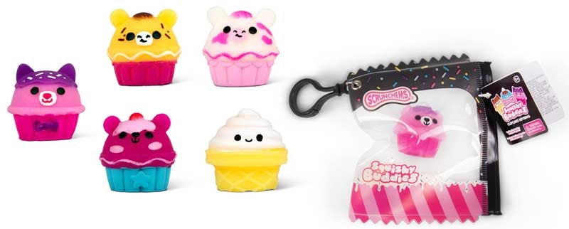 Scrunchems Squishy Buddies Cupcake Keyring Assorted